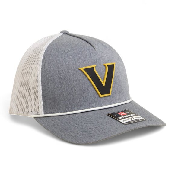 Vanderbilt Commodores Black 3D Snapback Trucker Rope Hat- Heather Grey/ White - Picture 1 of 3
